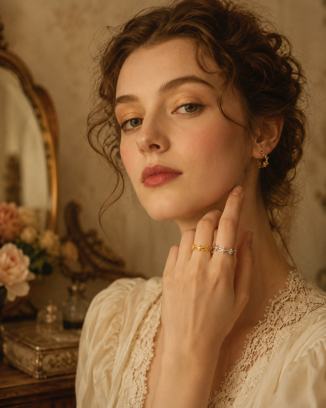 Vintage Cross Detail Adjustable Ring