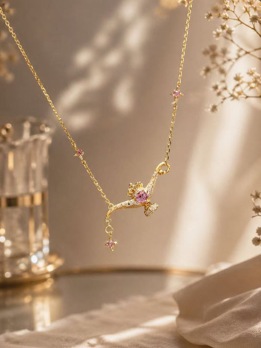 Pink Magic Lamp Pendant Necklace