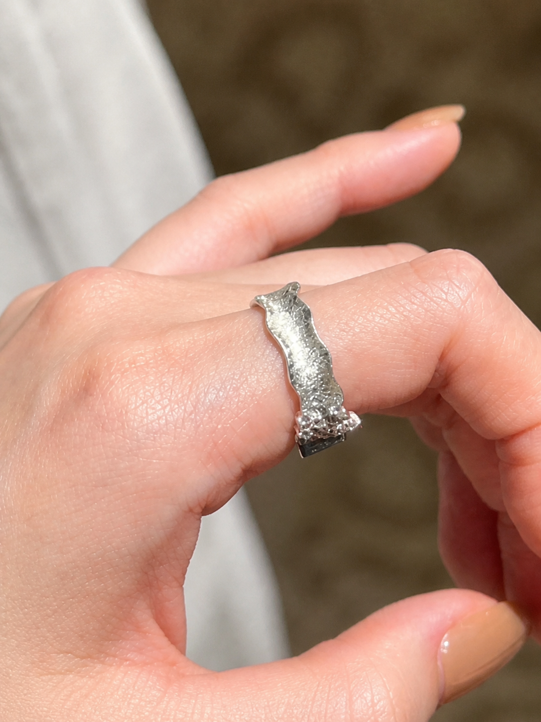 Blue Crystal Open Ring