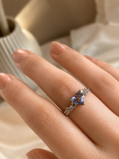Planet Inspired Purple Crystal Ring