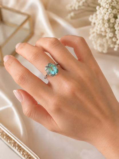 Aqua Topaz-Tone Copper Ring