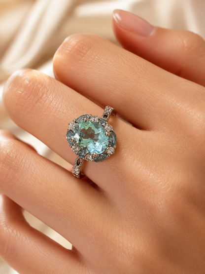 Aqua Topaz-Tone Copper Ring
