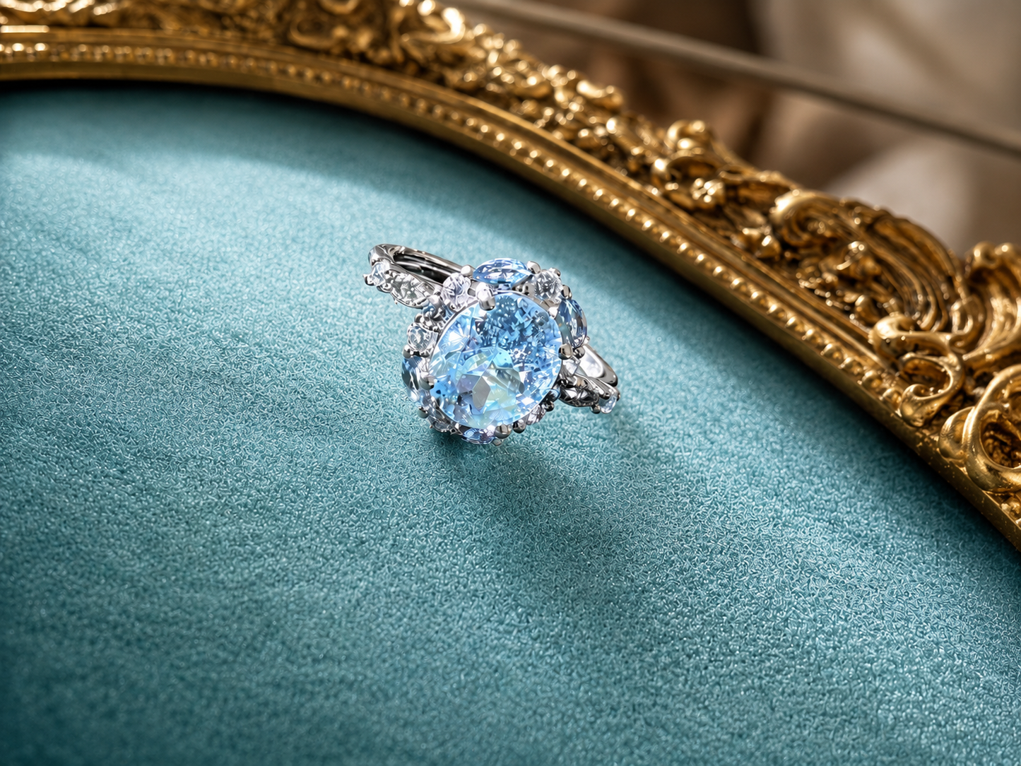 Aqua Topaz-Tone Copper Ring