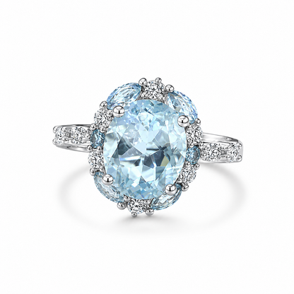 Aqua Topaz-Tone Copper Ring