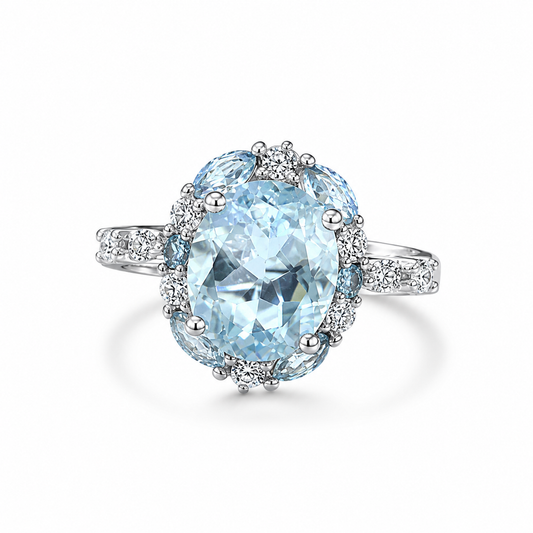 Aqua Topaz-Tone Copper Ring