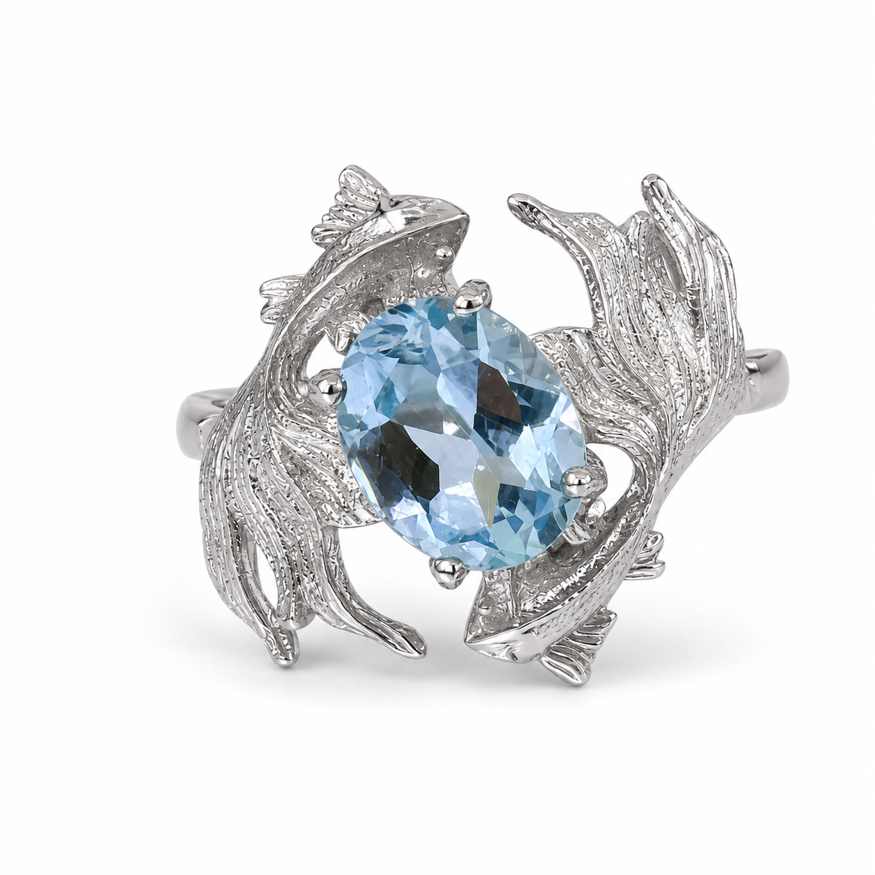 Ocean Whisper Aquamarine Ring
