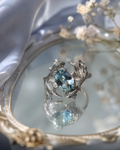 Ocean Whisper Aquamarine Ring