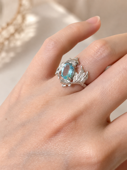 Ocean Whisper Aquamarine Ring