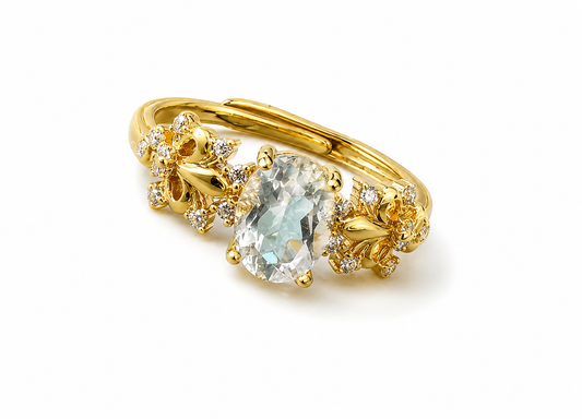 Fleur de Lis Crystal Ring