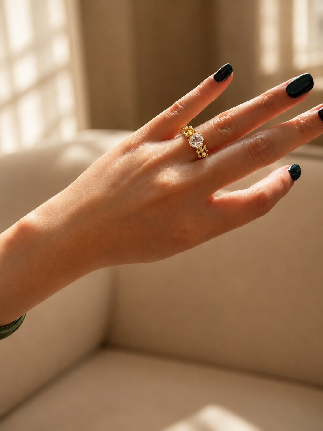 Fleur de Lis Crystal Ring