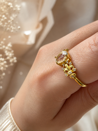 Fleur de Lis Crystal Ring