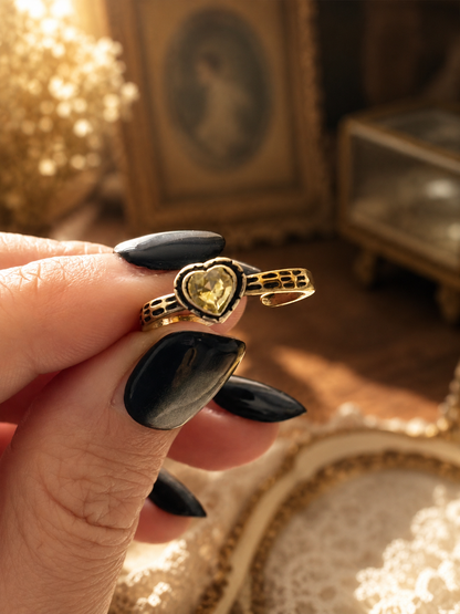 Vintage Heart & Band Copper Stacking Ring Set