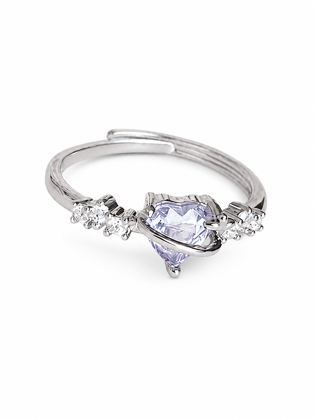 Planet Inspired Purple Crystal Ring