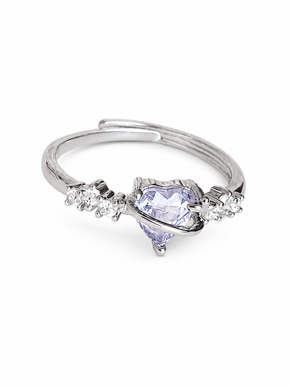 Planet Inspired Purple Crystal Ring