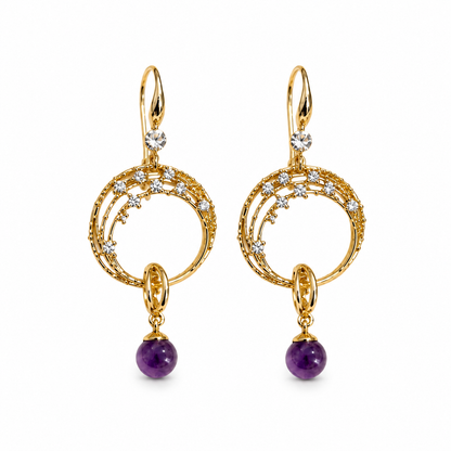 Moonlit Amethyst Drop Earrings