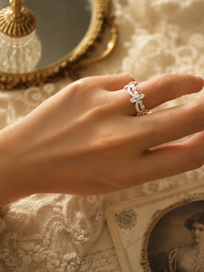 Vintage Cross Detail Adjustable Ring